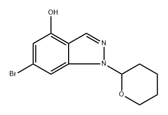 6-Bromo-1-(tetrahydro-2H-pyran-2-yl)-1H-indazol-4-ol 구조식 이미지