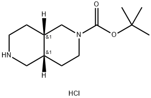 2,6-Naphthyridine-2(1H)-carboxylic acid, octahydro-, 1,1-dimethylethyl ester, hydrochloride (1:1), (4aS,8aS)- Structure