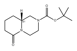 (R)-6-Oxo-octahydro-pyrido[1,2-a]pyrazine-2-carboxylic acid tert-butyl ester Structure