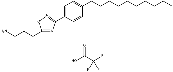 1,2,4-Oxadiazole-5-propanamine, 3-(4-decylphenyl)-, 2,2,2-trifluoroacetate (1:1) Structure