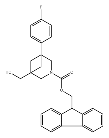 (9H-fluoren-9-yl)methyl 1-(4-fluorophenyl)-5-(hydroxymethyl)-3-azabicyclo[3.1.1]heptane-3-carboxylate Structure