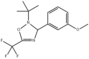 2-(tert-butyl)-3-(3-methoxyphenyl)-5-(trifluoromethyl)-2,3-dihydro-1,2,4-oxadiazole Structure