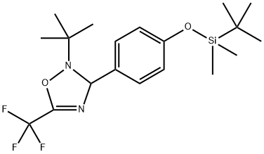 2-(tert-butyl)-3-(4-((tert-butyldimethylsilyl)oxy)phenyl)-5-(trifluoromethyl)-2,3-dihydro-1,2,4-oxadiazole Structure