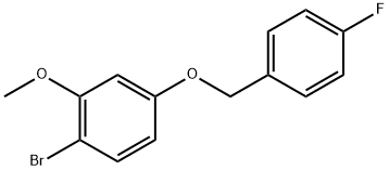 1-Bromo-4-((4-fluorobenzyl)oxy)-2-methoxybenzene 구조식 이미지