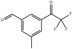 3-Methyl-5-(2,2,2-trifluoroacetyl)benzaldehyde 구조식 이미지