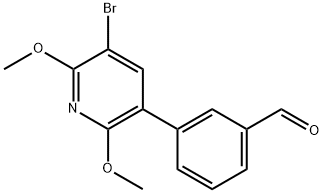 3-(5-Bromo-2,6-dimethoxypyridin-3-yl)benzaldehyde 구조식 이미지