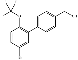 (5'-Bromo-2'-(trifluoromethoxy)-[1,1'-biphenyl]-4-yl)methanol Structure