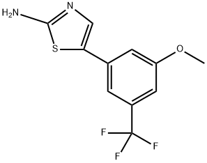 5-(3-Methoxy-5-(trifluoromethyl)phenyl)thiazol-2-amine 구조식 이미지