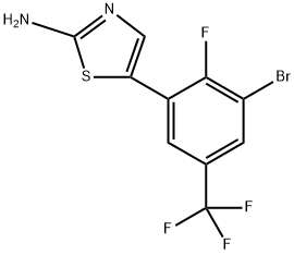 5-(3-Bromo-2-fluoro-5-(trifluoromethyl)phenyl)thiazol-2-amine Structure