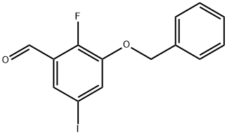 3-(Benzyloxy)-2-fluoro-5-iodobenzaldehyde Structure