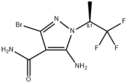 (S)-5-Amino-3-bromo-1-(2,2,2-trifluoro-1-methyl-ethyl)-1H-pyrazole-4-carboxylic acid amide Structure