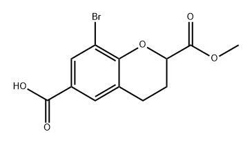 8-Bromo-2-(methoxycarbonyl)chroman-6-carboxylic acid 구조식 이미지