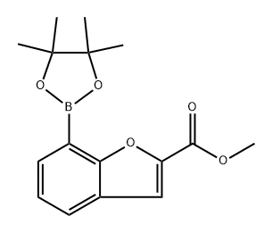 Methyl 7-(4,4,5,5-tetramethyl-1,3,2-dioxaborolan-2-yl)benzofuran-2-carboxylate Structure