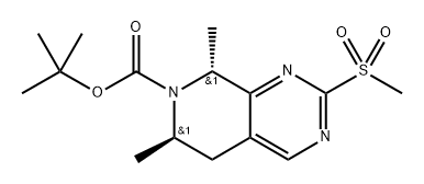 tert-Butyl (6R,8R)-6,8-dimethyl-2-(methylsulfonyl)-5,8-dihydropyrido[3,4-d]pyrimidine-7(6H)-carboxylate Structure