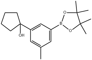 1-(3-methyl-5-(4,4,5,5-tetramethyl-1,3,2-dioxaborolan-2-yl)phenyl)cyclopentanol Structure