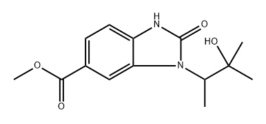 Methyl 3-(3-hydroxy-3-methylbutan-2-yl)-2-oxo-2,3-dihydro-1H-benzo[d]imidazole-5-carboxylate 구조식 이미지