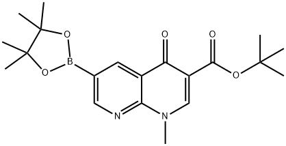 tert-Butyl 1-methyl-4-oxo-6-(4,4,5,5-tetramethyl-1,3,2-dioxaborolan-2-yl)-1,4-dihydro-1,8-naphthyridine-3-carboxylate Structure