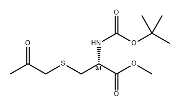 (R)-Methyl 2-((tert-butoxycarbonyl)amino)-3-((2-oxopropyl)thio)propanoate 구조식 이미지