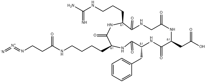 Cyclo(Arg-Gly-Asp-Dphe-Lys(3-azidopropanoic acid)) Structure