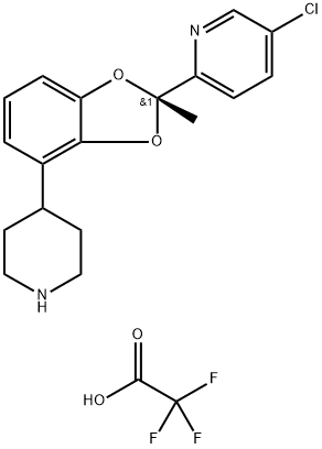 Pyridine, 5-chloro-2-[(2S)-2-methyl-4-(4-piperidinyl)-1,3-benzodioxol-2-yl]-, 2,2,2-trifluoroacetate (1:) Structure