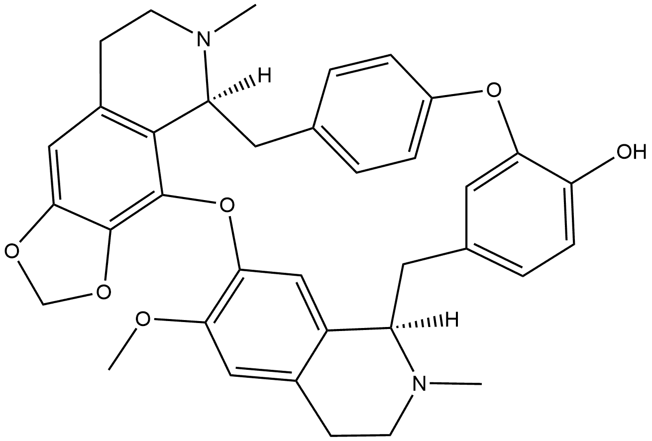 1H-4,6:16,19-Dietheno-21,25-metheno-12H-[1,3]dioxolo[4,5-g]pyrido[2',3':17,18][1,10]dioxacycloeicosino[2,3,4-ij]isoquinolin-22-ol, 2,3,13,14,14a,15,26,26a-octahydro-30-methoxy-1,14-dimethyl-, (14aS,26aR)- Structure