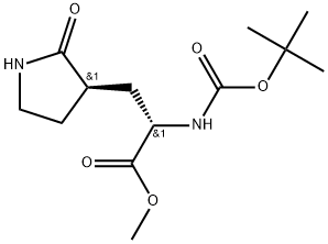 3-Pyrrolidinepropanoic acid, α-[[(1,1-dimethylethoxy)carbonyl]amino]-2-oxo-, methyl ester, (αS,3R)- Structure