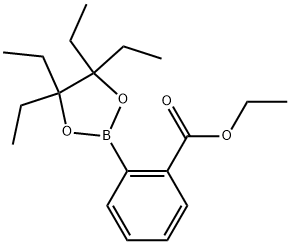 Benzoic acid, 2-(4,4,5,5-tetraethyl-1,3,2-dioxaborolan-2-yl)-, ethyl ester Structure