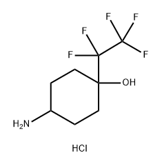 Cyclohexanol, 4-amino-1-(1,1,2,2,2-pentafluoroethyl)-, hydrochloride (1:1) Structure