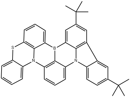 10,13-di-tert-butyl-5-thia-15b,18b-diaza-8b-borabenzo[j]fluoreno[1,9-ab]perylene Structure