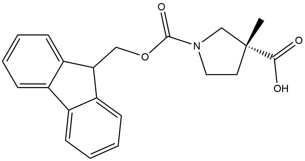 (R)-3-Methyl-pyrrolidine-1,3-dicarboxylic acid 1-(9H-fluoren-9-ylmethyl) ester Structure