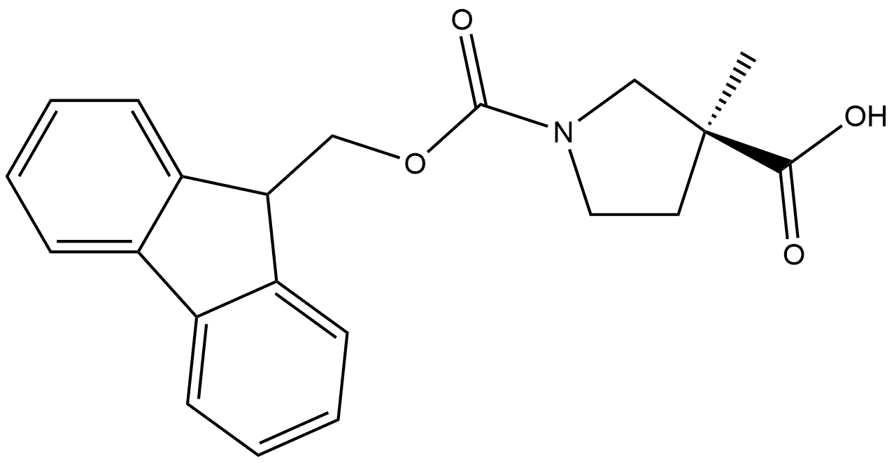 (S)-3-Methyl-pyrrolidine-1,3-dicarboxylic acid 1-(9H-fluoren-9-ylmethyl) ester Structure