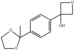 3-(4-(2-methyl-1,3-dioxolan-2-yl)phenyl)oxetan-3-ol Structure