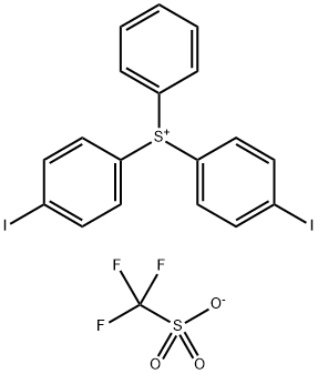 Sulfonium, bis(4-iodophenyl)phenyl-, 1,1,1-trifluoromethanesulfonate (1:1) Structure