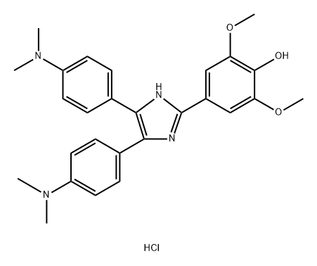 Phenol, 4-[4,5-bis[4-(dimethylamino)phenyl]-1H-imidazol-2-yl]-2,6-dimethoxy-, hydrochloride (1:1) Structure