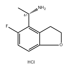 4-Benzofuranmethanamine, 5-fluoro-2,3-dihydro-α-methyl-, hydrochloride (1:1), (αS)- Structure