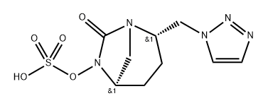 (2S,5R)-2-((1H-1,2,3-triazol-1-yl)methyl)-7-oxo-1,6-diazabicyclo[3.2.1]octan-6-yl hydrogen sulfate Structure