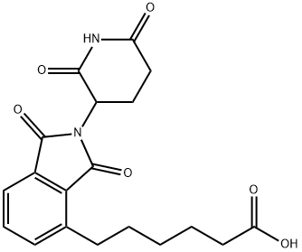 6-(2-(2,6-dioxopiperidin-3-yl)-1,3-dioxoisoindolin-4-yl)hexanoic acid 구조식 이미지