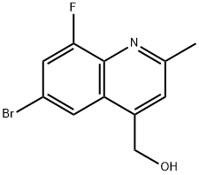 (6-Bromo-8-fluoro-2-methylquinolin-4-yl)methanol 구조식 이미지