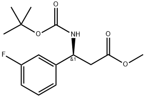 Benzenepropanoic acid, β-[[(1,1-dimethylethoxy)carbonyl]amino]-3-fluoro-, methyl ester, (βS)- Structure