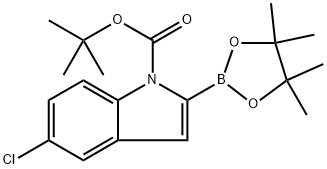 tert-Butyl 5-chloro-2-(4,4,5,5-tetramethyl-1,3,2-dioxaborolan-2-yl)-1H-indole-1-carboxylate Structure