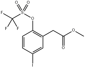 Methyl 2-(5-iodo-2-(((trifluoromethyl)sulfonyl)oxy)phenyl)acetate Structure