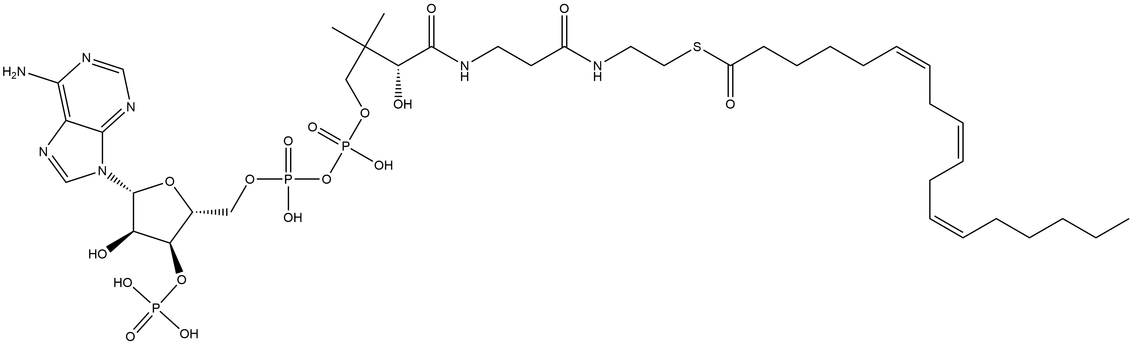 Coenzyme A, S-(6Z,9Z,12Z)-6,9,12-octadecatrienoate Structure