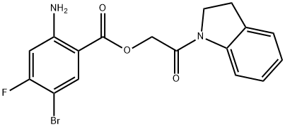 2-(2,3-Dihydro-1H-indol-1-yl)-2-oxoethyl 2-amino-5-bromo-4-fluorobenzoate Structure