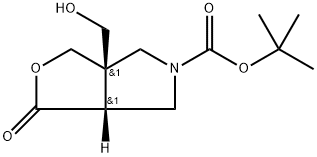 rel-tert-Butyl (3aR,6aS)-3a-(hydroxymethyl)-1-oxotetrahydro-1H-furo[3,4-c]pyrrole-5(3H)-carboxylate Structure