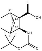rel-(1S,2S,3R,4R)-3-((tert-Butoxycarbonyl)amino)-7-oxabicyclo[2.2.1]heptane-2-carboxylic acid 구조식 이미지