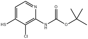 tert-Butyl (3-chloro-4-mercaptopyridin-2-yl)carbamate Structure