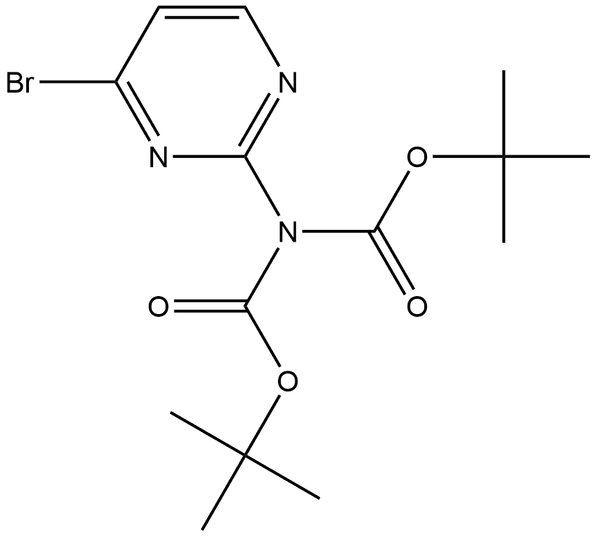 Imidodicarbonic acid, 2-(4-bromo-2-pyrimidinyl)-, 1,3-bis(1,1-dimethylethyl) ester Structure