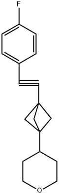 4-(3-((4-fluorophenyl)ethynyl)bicyclo[1.1.1]pentan-1-yl)tetrahydro-2H-pyran Structure