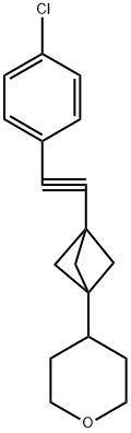 4-(3-((4-chlorophenyl)ethynyl)bicyclo[1.1.1]pentan-1-yl)tetrahydro-2H-pyran Structure