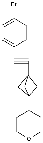 4-(3-((4-bromophenyl)ethynyl)bicyclo[1.1.1]pentan-1-yl)tetrahydro-2H-pyran Structure